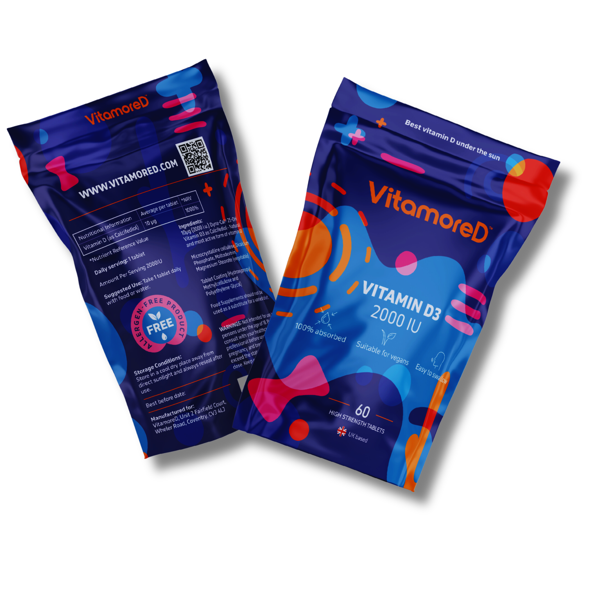 Vitamin D3 2000 IU as Calcifediol - 60 Tablets | VitamoreD