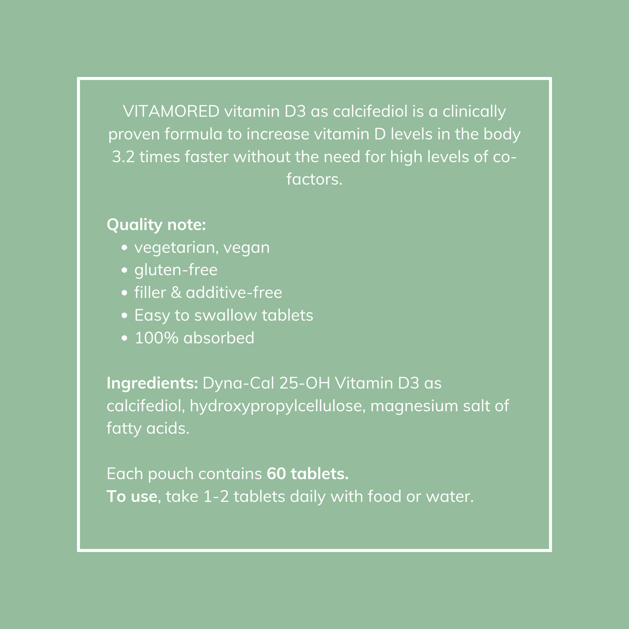VitamoreD Fast-Acting Vitamin D3 Supplement - Active Form Calcifediol for Enhanced Absorption | Made By Daily