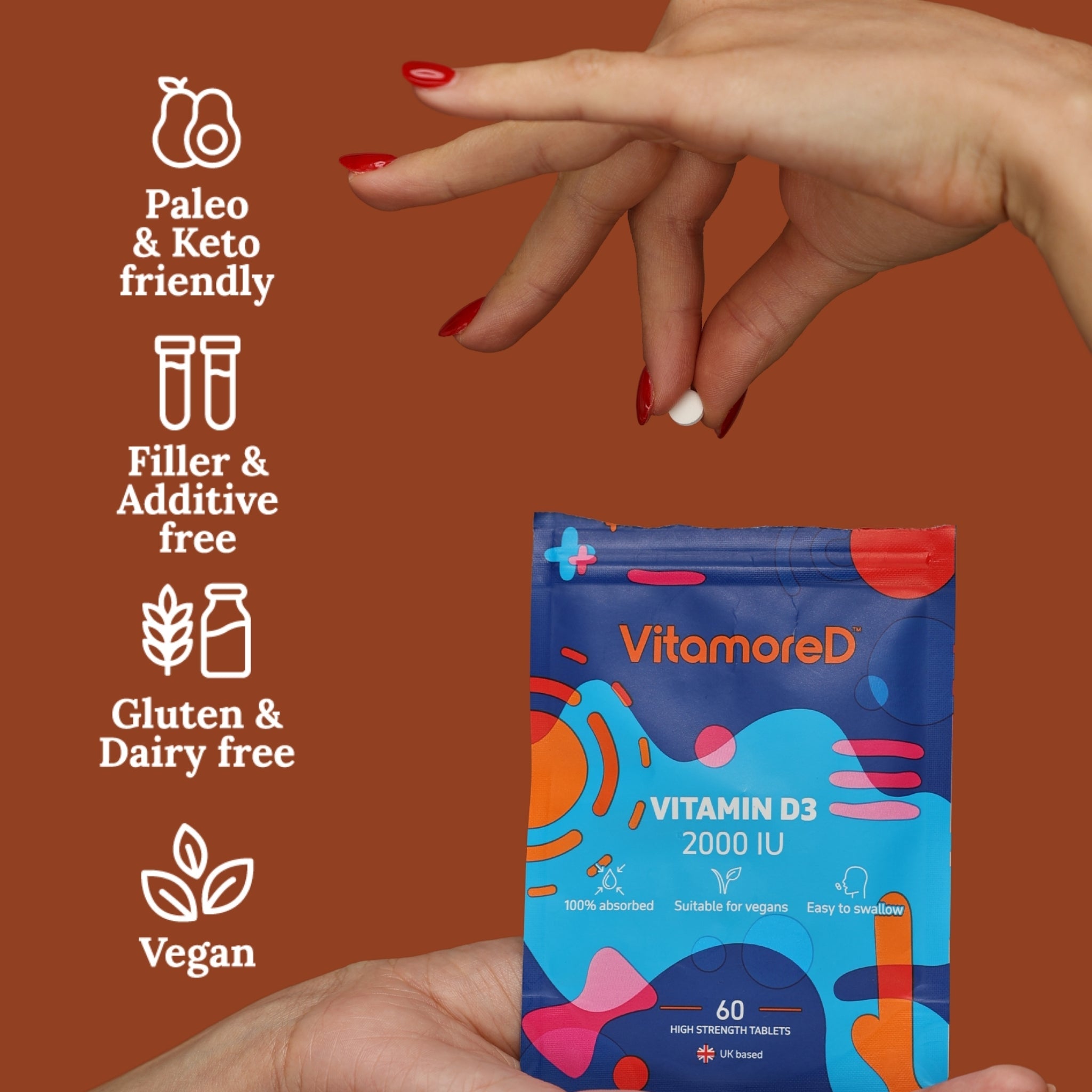 VitamoreD Fast-Acting Vitamin D3 Supplement - Active Form Calcifediol for Enhanced Absorption | Made By Daily