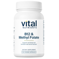 B12/Methyl Folate 1000mcg/800mcg - 100 Capsules | Vital Nutrients