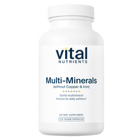 Multi-Minerals Citrate/Malate Formula (No Copper or Iron) - 120 Capsules | Vital Nutrients