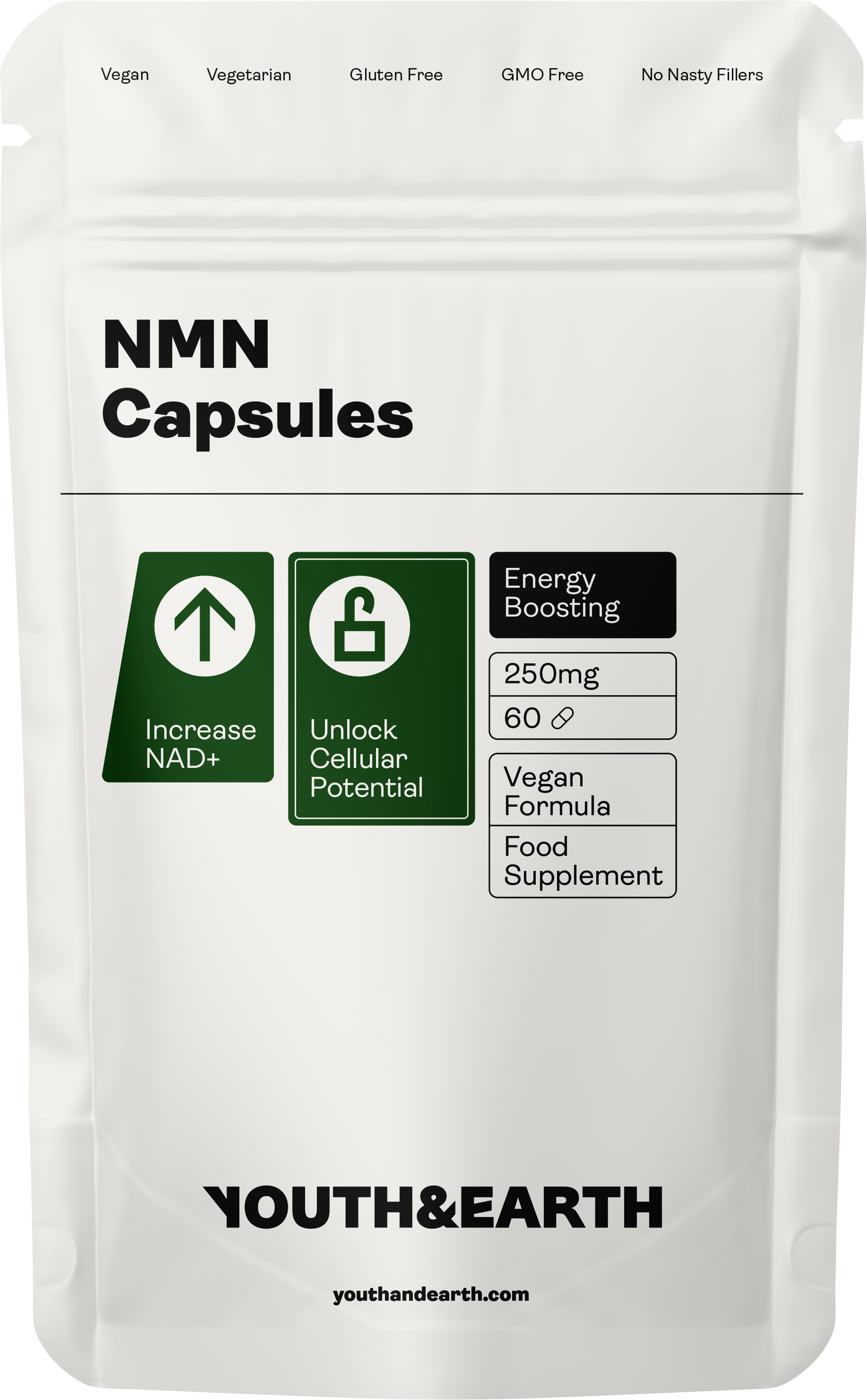 NMN (Delayed Release) 250mg - 60 Capsules | Youth and Earth