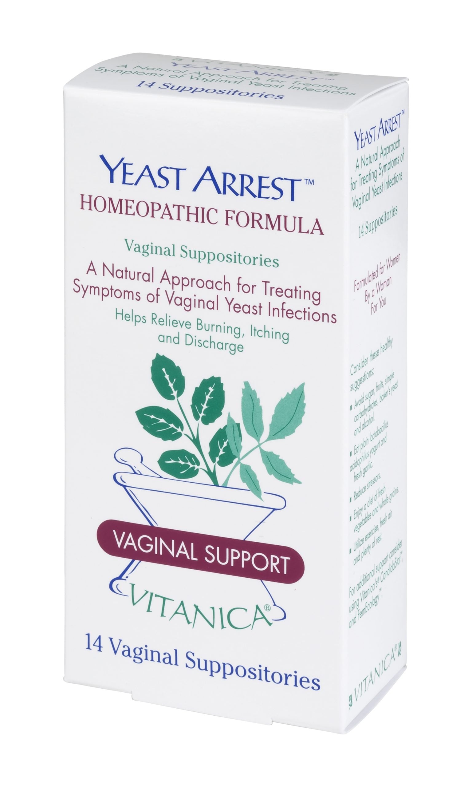 Yeast Arrest - 14 Suppositories | Vitanica