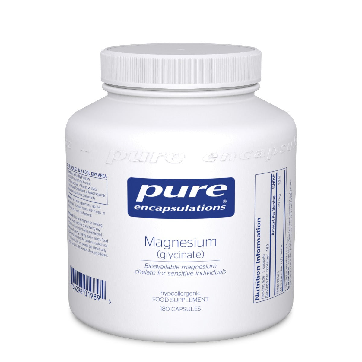 Magnesium (glycinate) - 180 Capsules | Pure Encapsulations